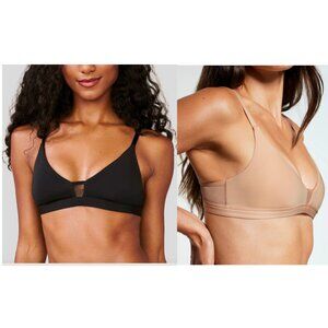 Bundle / 2 Pack Pepper Limitless Wirefree Scoop Bra (Black and Buff)